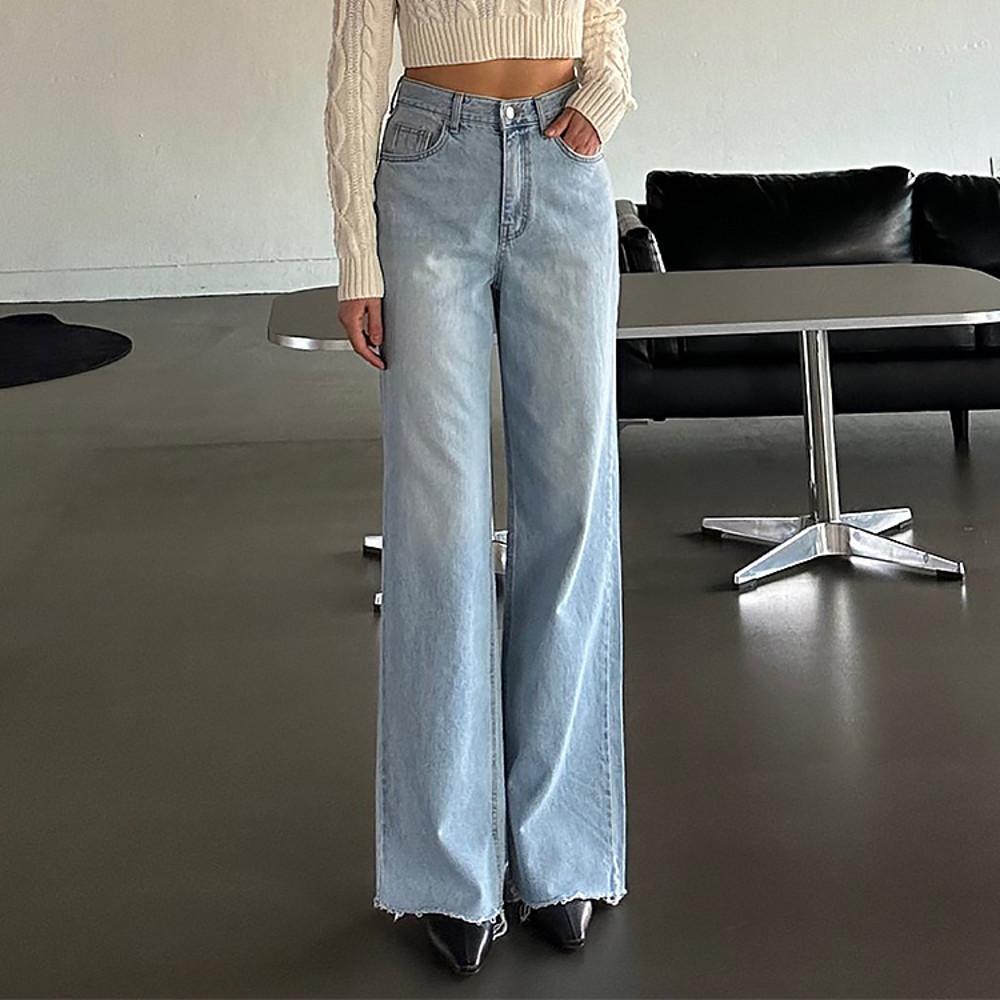 가이하라데님 와이드진 연청데님