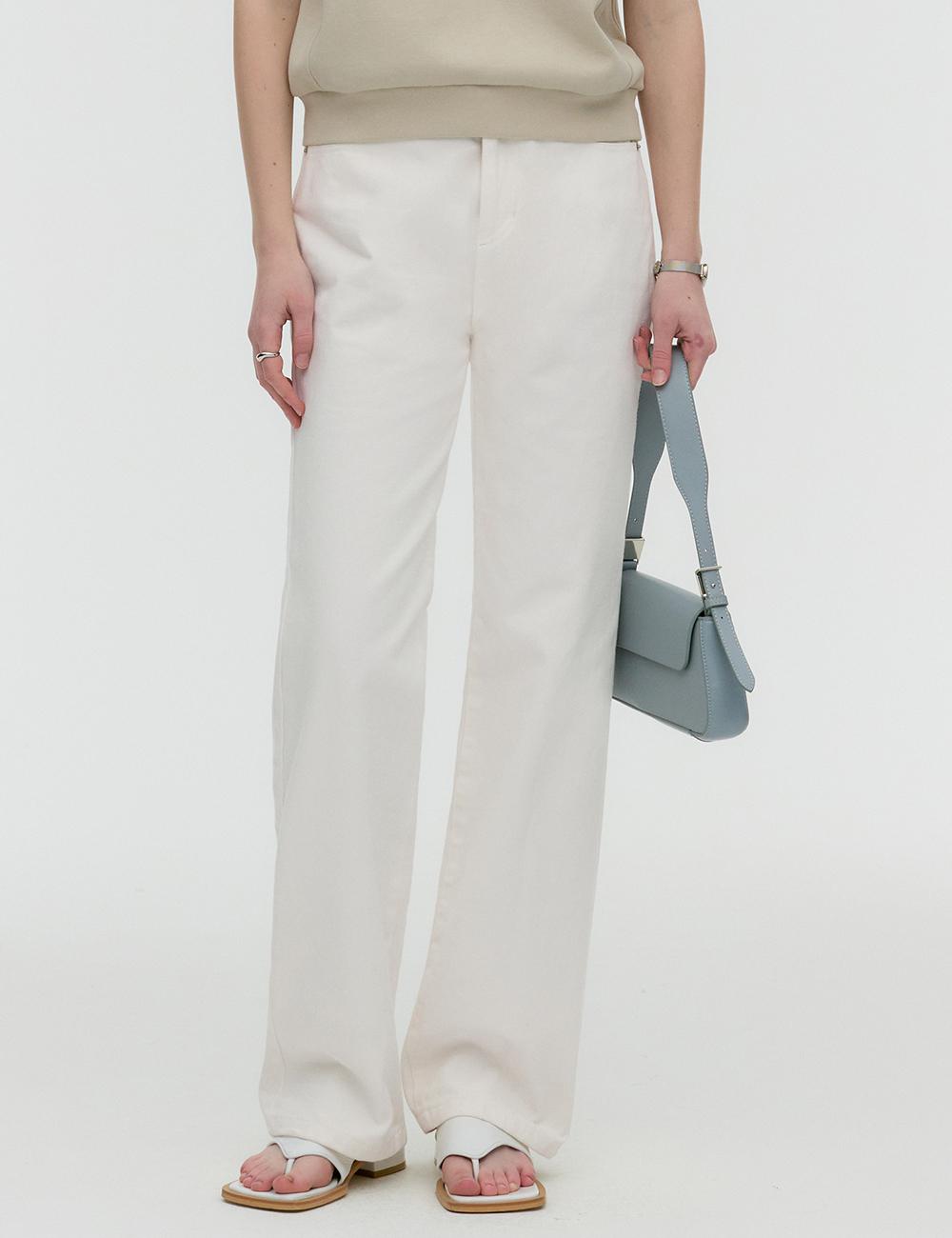 화이트 데님 스트레이트 팬츠 MDPT054WHITE