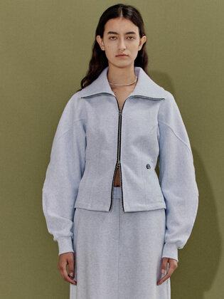 SLIM WAIST ZIP-UP - LIGHT GREY