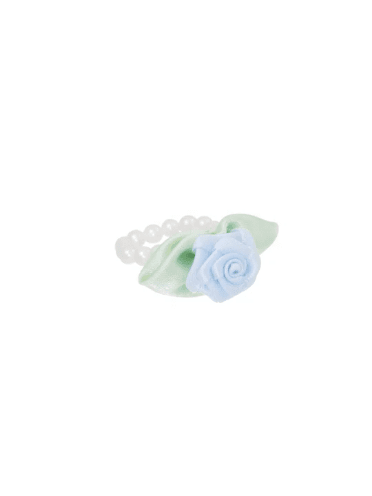 Satin Rose Beads Ring (Sky Blue)