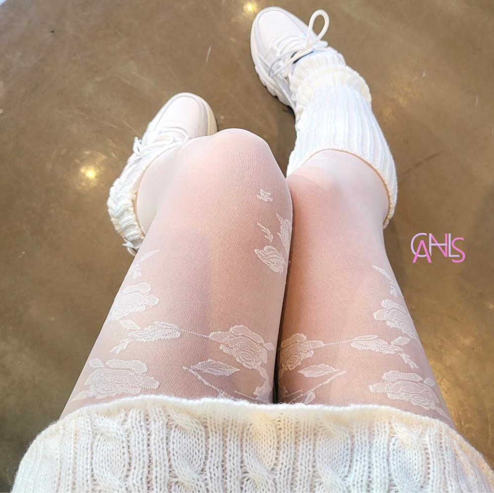 White Rose Stocking y2k 팬티 스타킹