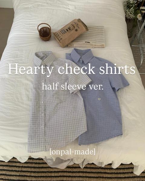 [Onpal-made] 하티 체크 반팔 셔츠 (2 colors)