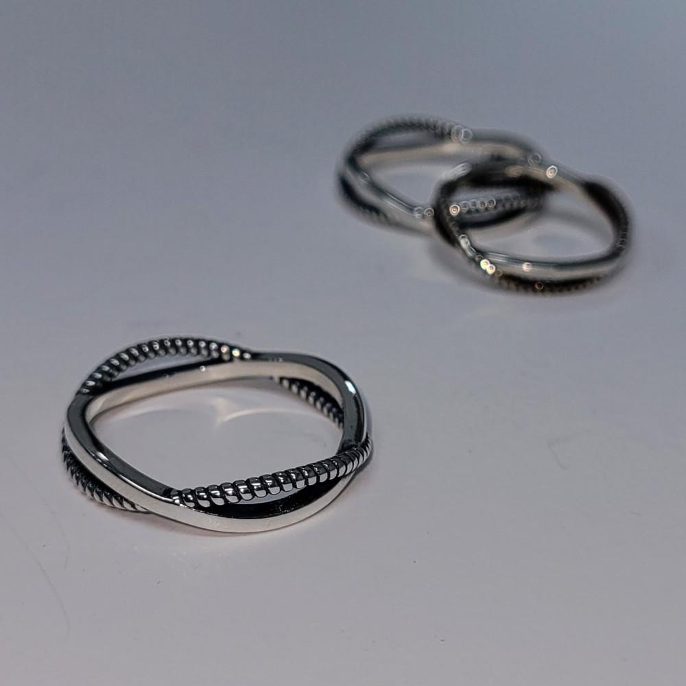 에벤 데일리 /콤비 크로스 실버925 / 레이어드 은반지