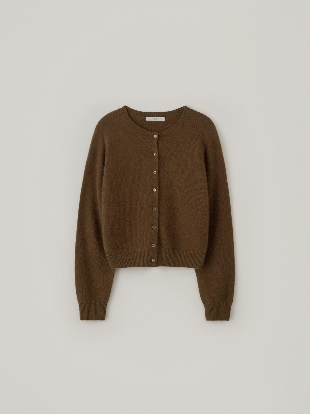 Raccon Round Cardigan - Brown