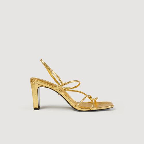 Embossed leather sandals | Sandro RE
