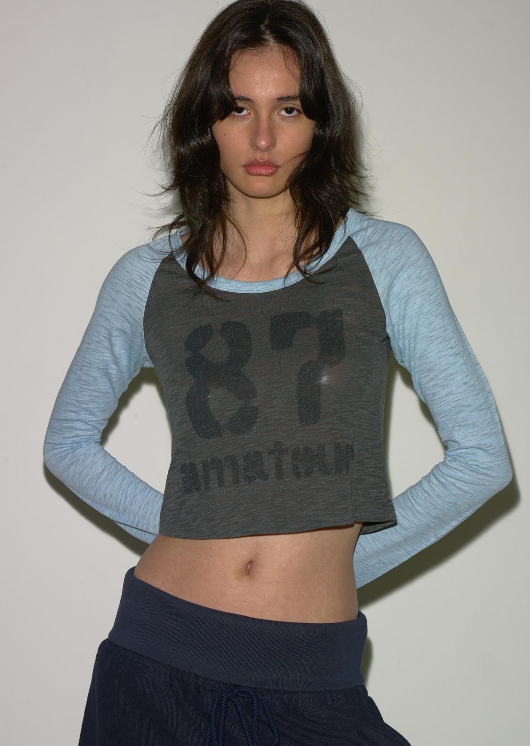 SLUB RAGLAN TEE BLUE