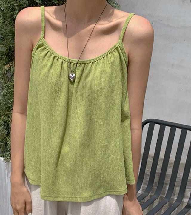 [흠뻑쇼]셔링 뷔스티에 나시 블라우스