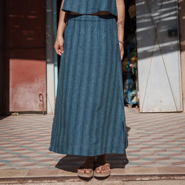 [롯지] 자밀스커트 블루