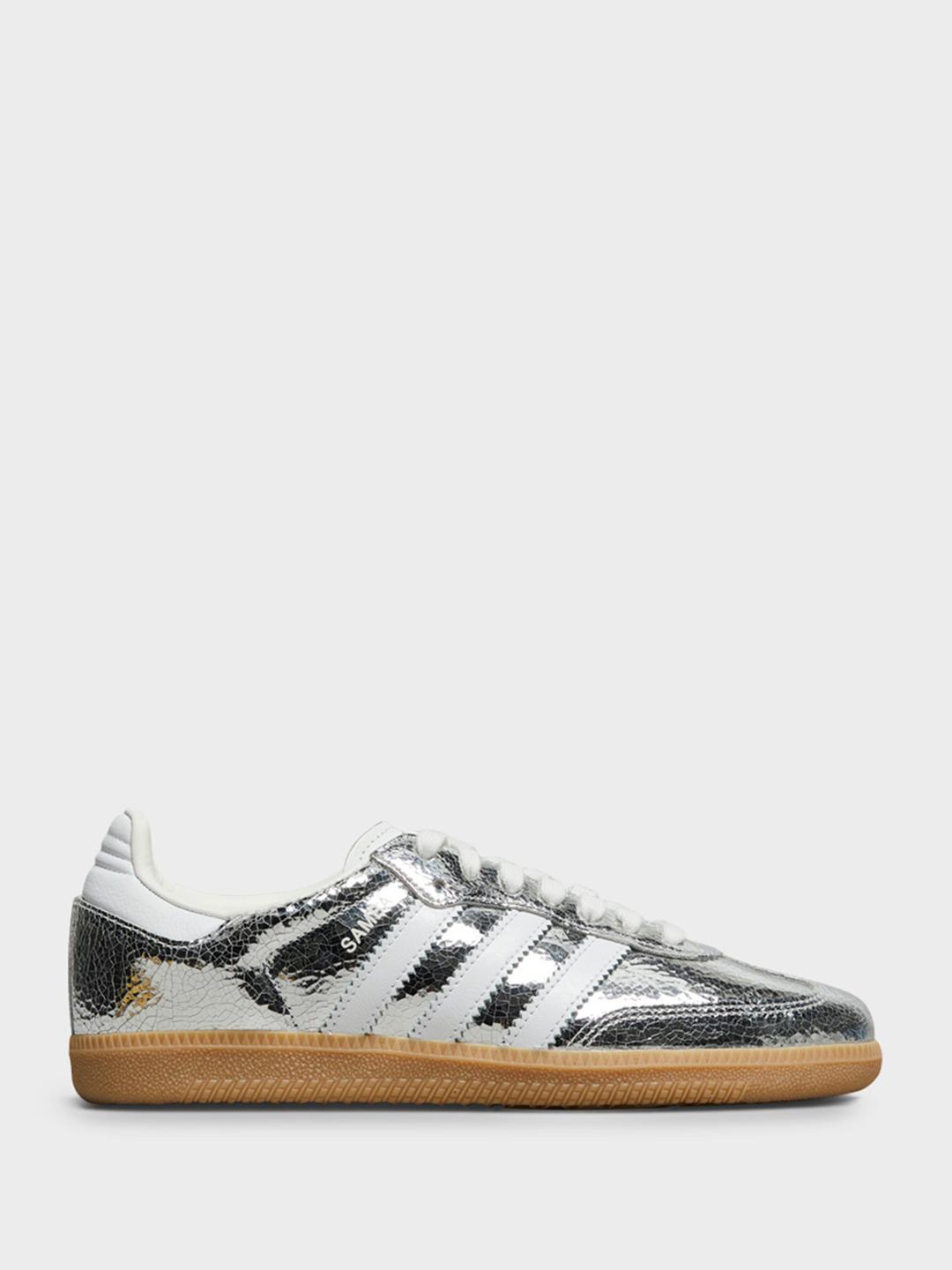 Samba OG W Sneakers in Silver Metallic, Cloud White and Core White