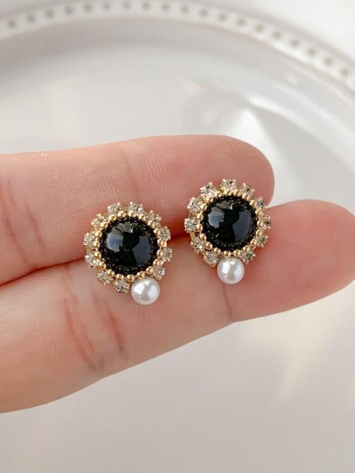 액막이스톤 오닉스진주 귀걸이,귀찌제작