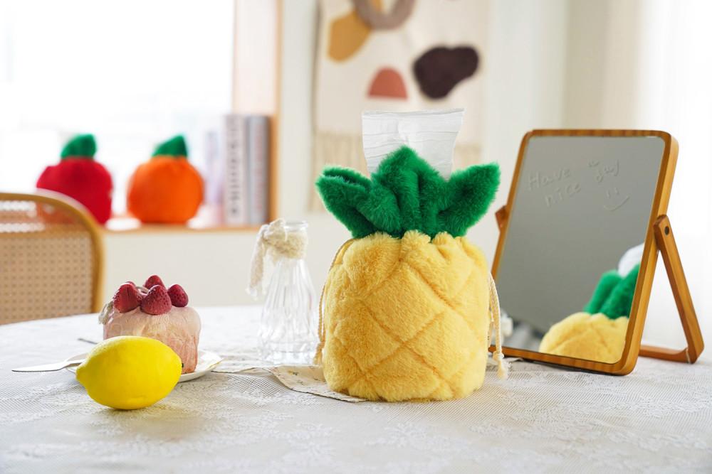 [Hui Hui] 핸드메이드 털보 과일 손가방 겸 두루마리 휴지 케이스