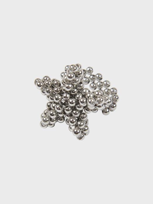 BEADED METAL STAR RING (SILVER)