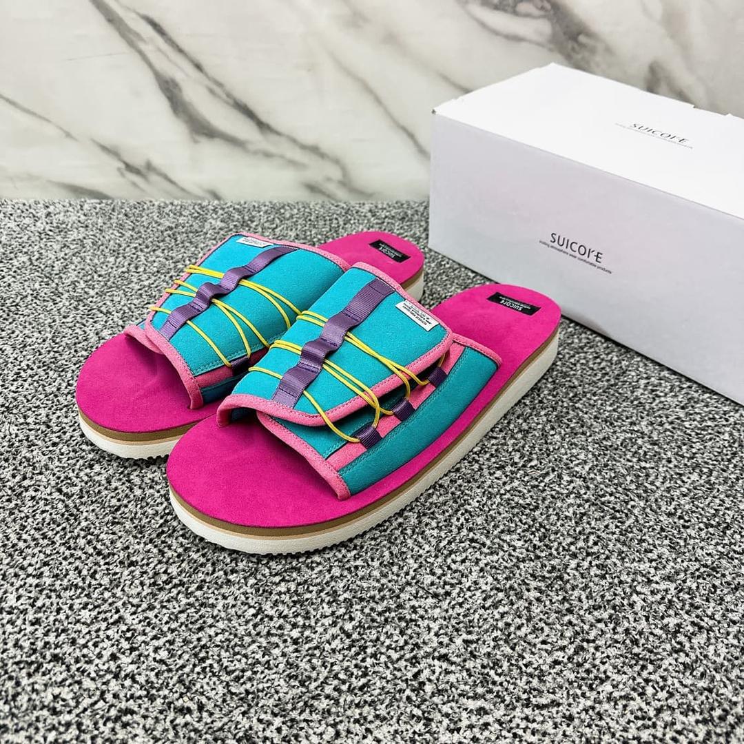 수이코크 남성 블루 핑크 슬라이드 샌들 | 후루츠패밀리