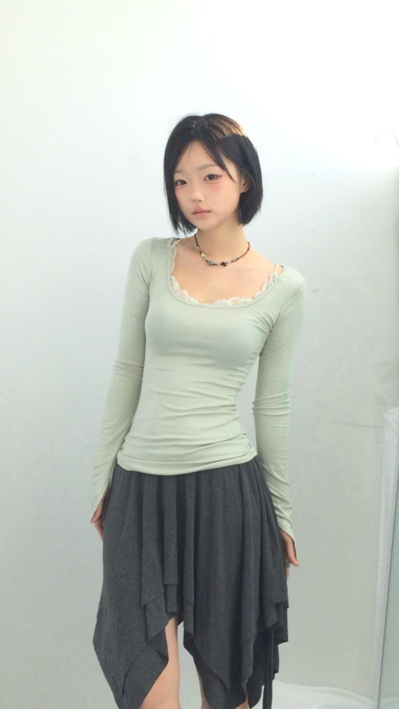 (3 C ᵒ l o🅡) 소프트핏 레이스엣지 탑