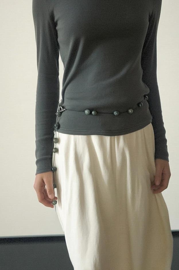 India Agate Leather Strap Belt