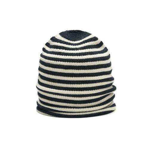 [New Drop -10%] OVER FIT KNIT HAT_STRIPE CREAM