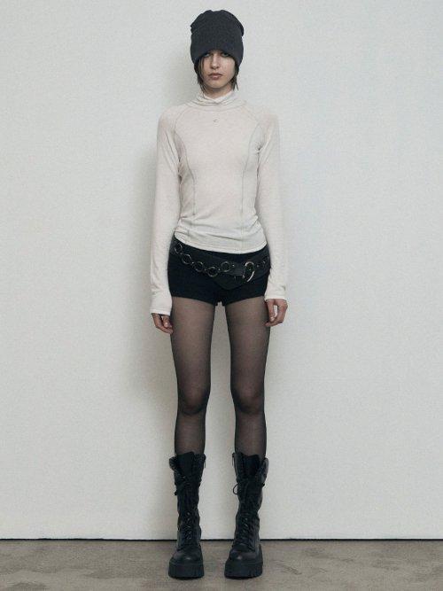 COZY RIBBED SHORTS, BLACK