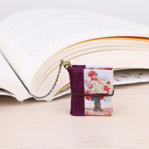 DIY미니북책갈피 모네 모란꽃화병