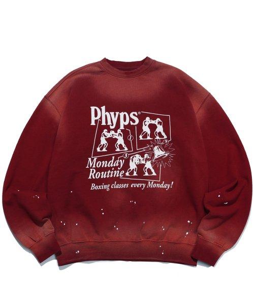 PHYPS® MONDAY ROUTINE BOXING CREWNECK PG RED