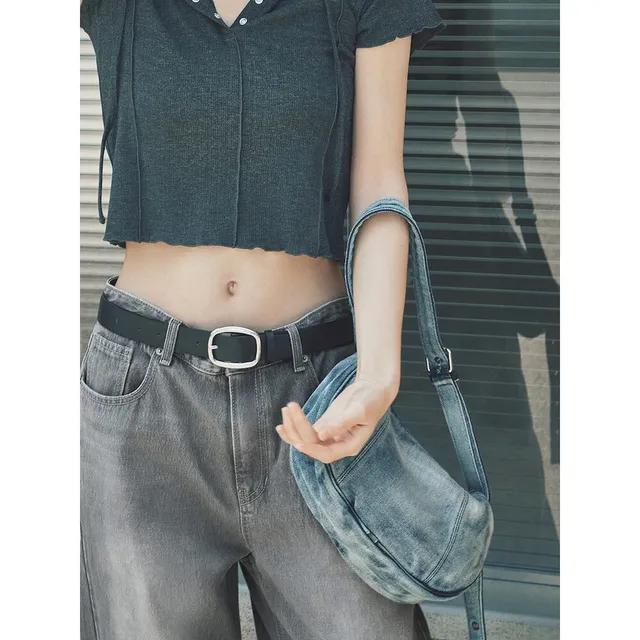 워싱 데님 숄더백 블루 (1947D3WY4P) 여성
