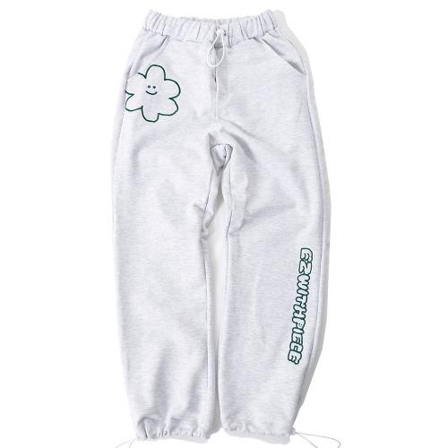 [EZwithPIECE] DAISY SWEAT PANTS (WHITE MELANGE)