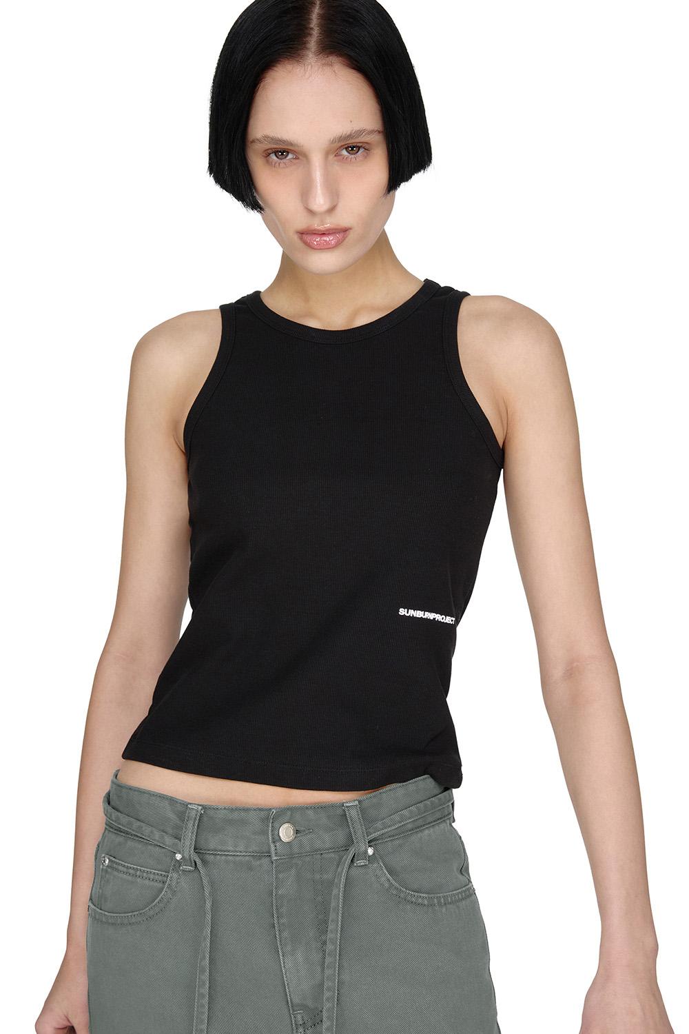 BACK DETAIL SLEEVELESS TOP, BLACK