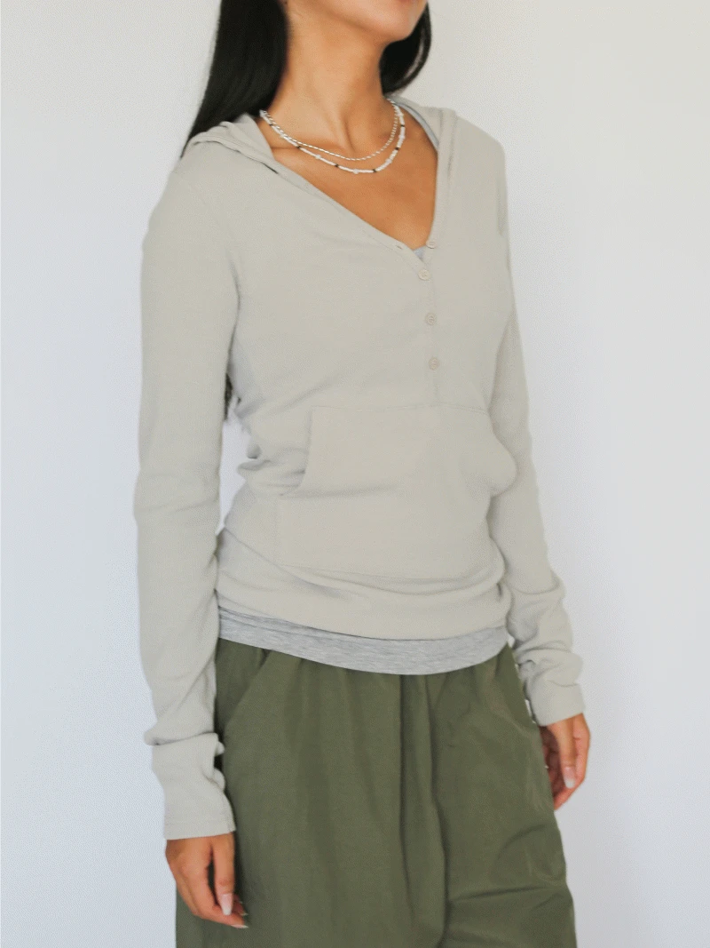 로잘린 버튼 후드티 (3 colors)