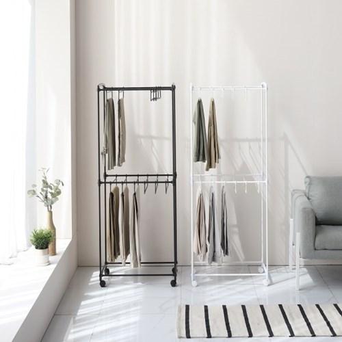 아이템톡 논슬립 바지걸이 카트형 이동식 옷걸이 행거 국내생산 2단