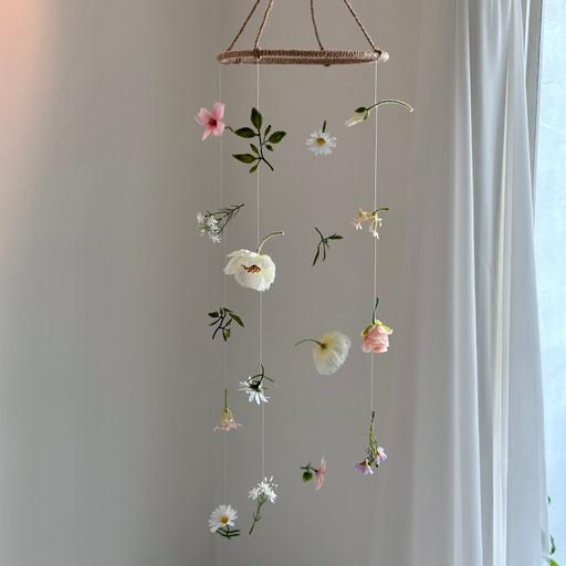 플라워모빌 갈란드, 살랑살랑 꽃비 방꾸미기 인테리어소품