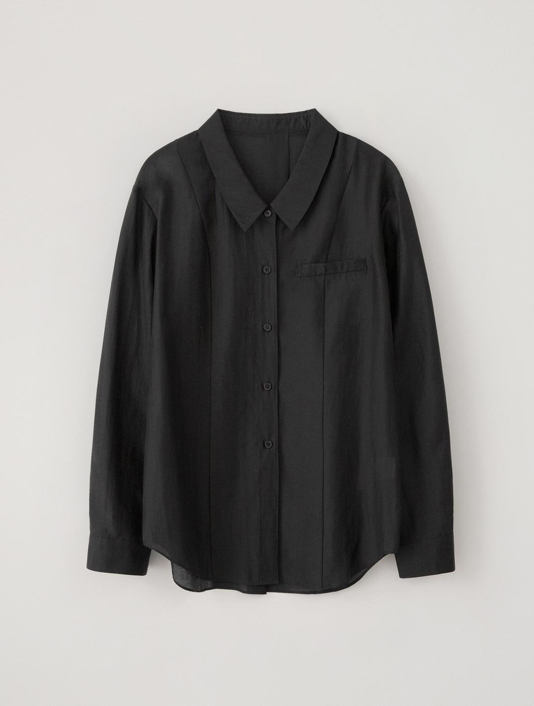 Kyla Sheer Line Shirt (Black)