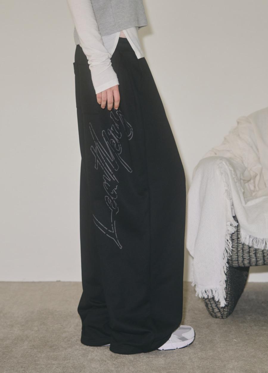 사이드턱 벌룬 스웨트 팬츠 [BLACK]