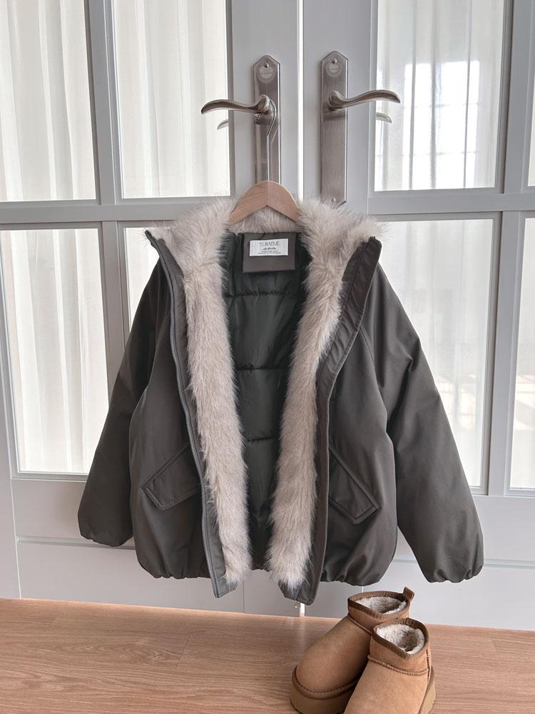 유라타임 MD픽[투웨이] 스칸 폭스퍼 하이넥 카라 패딩 점퍼