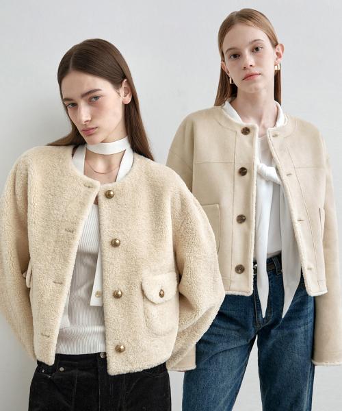 리버시블 페이크 퍼 자켓 라이트베이지 MDJK031LBEIGE