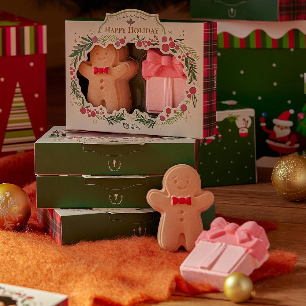 라운드어라운드 홀리데이 버블 배쓰밤 듀오 기프트 세트 110g+110g (쇼핑백증정)