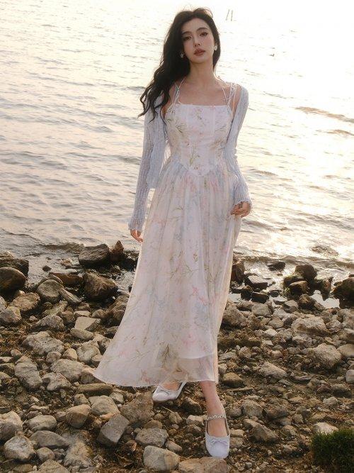 미세키서울 Shirring shirts long one piece WHITE - 위시버킷