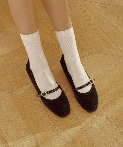 마벨리아 벨벳 플랫 슈즈 F1123