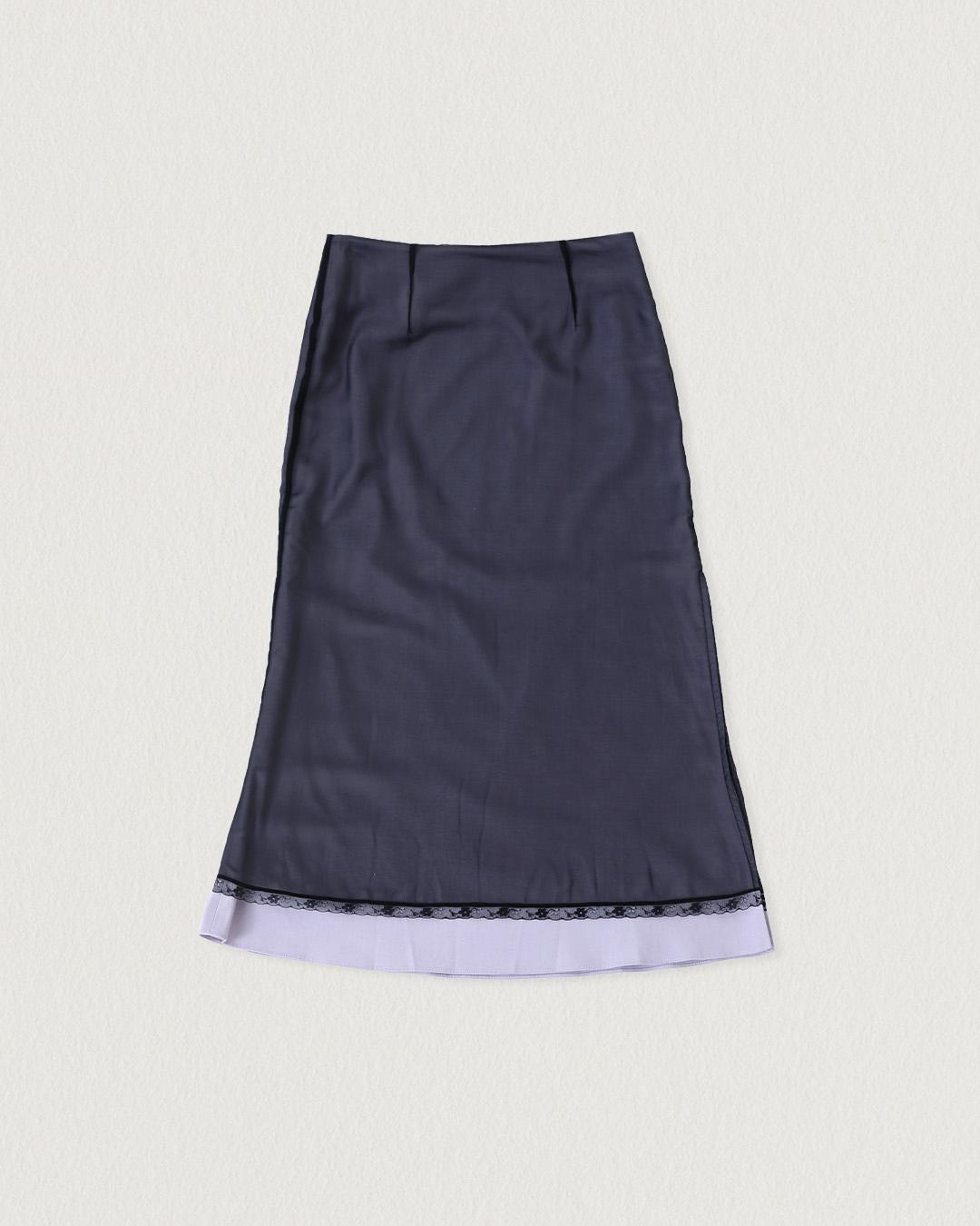 [2차] flétta Two tone Side Slit Skirt