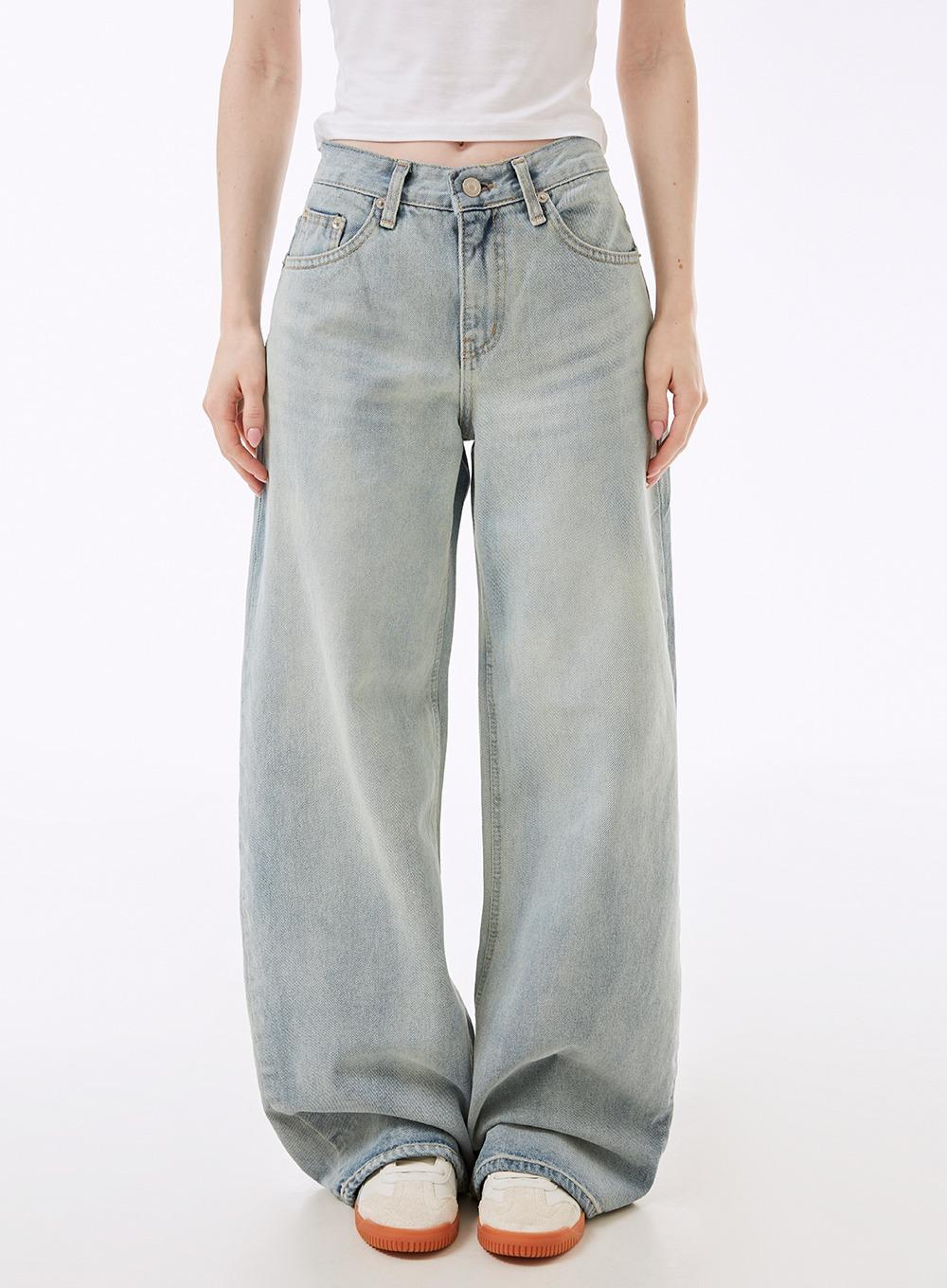 토닉 워싱 와이드 데님팬츠