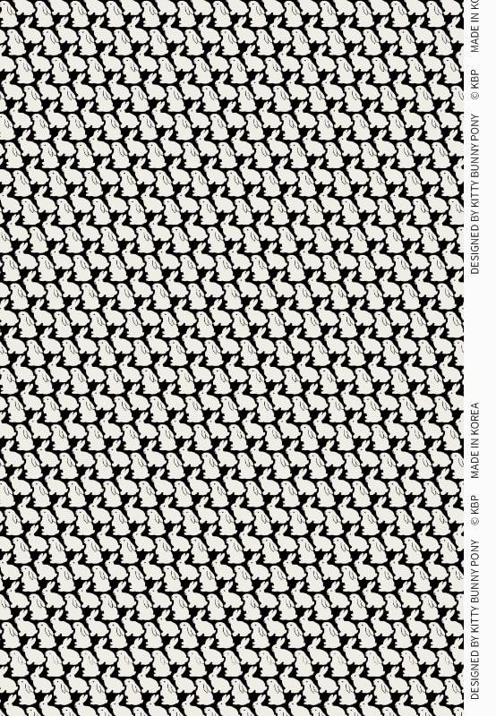 KBP Fabrics Plain Little Black Bunnies Fabric 플레인 리틀 블랙 버니즈 원단