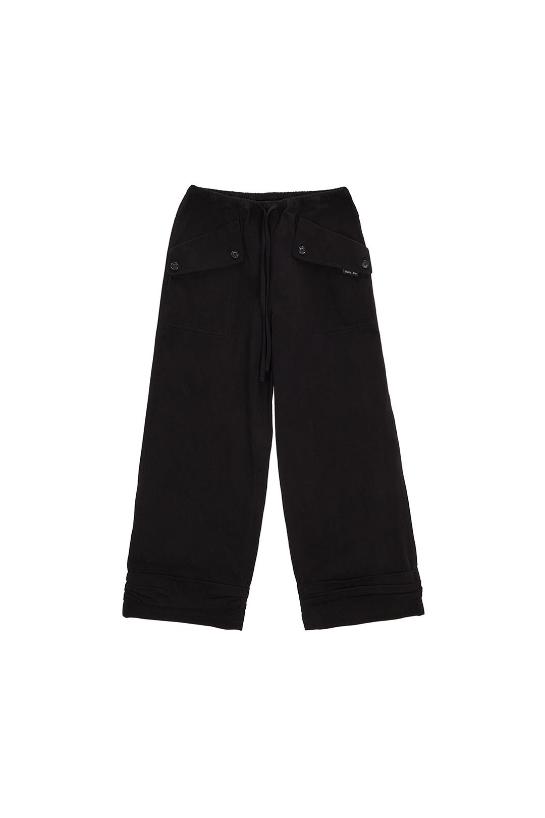 TURN UP BIG POCKET COTTON PANTS IN BLACK