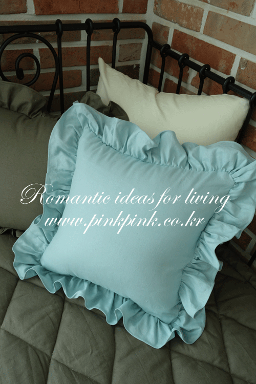 린넨 프릴 쿠션 -세가지 색상