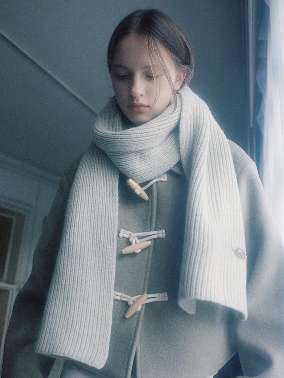 KNIT MUFFLER (MELANGE MOSS GREEN)