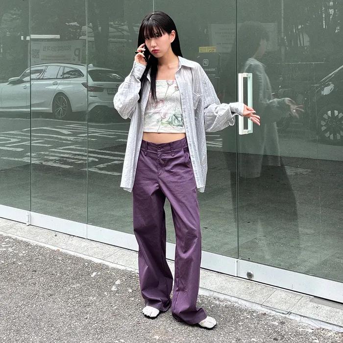 COLOR WIDE PANTS_BERRY PERRY