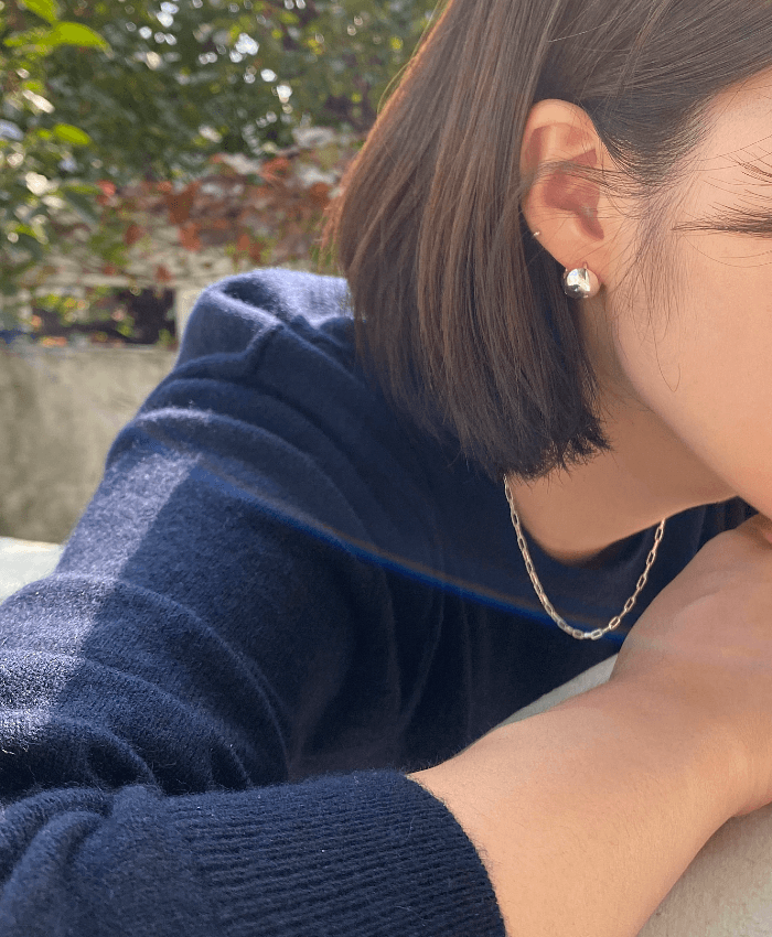 [925 silver] deux.silver.107 / walnut earring (2 color)