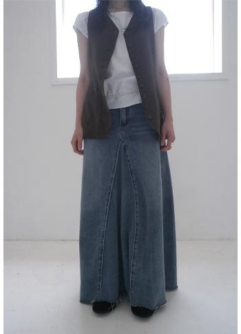 에프터먼데이 mid denim maxi skirt