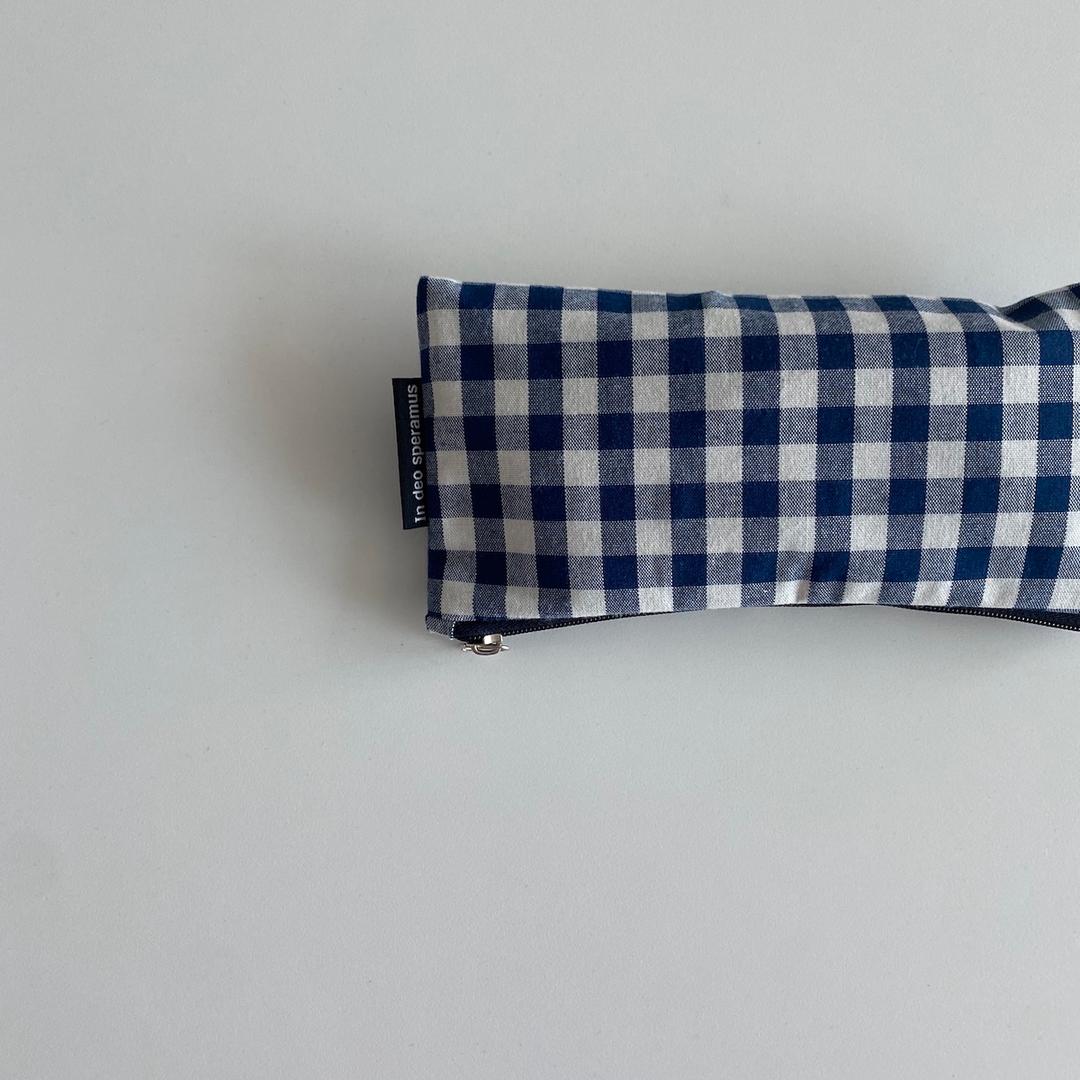 기본 네이비 체크 필통(navy check pencil case)