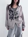 golgi printing napping hood zip-up