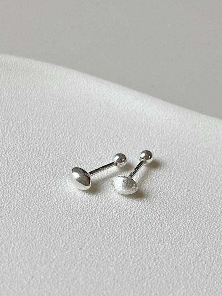 [실버925] 오벌 빈 콩 피어싱 (2type)