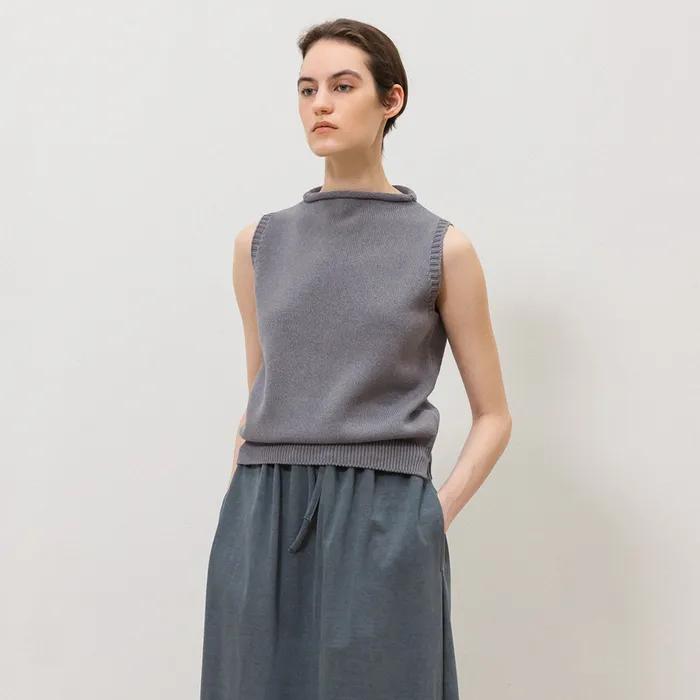 Cannoli Sleeveless Knit in Gray