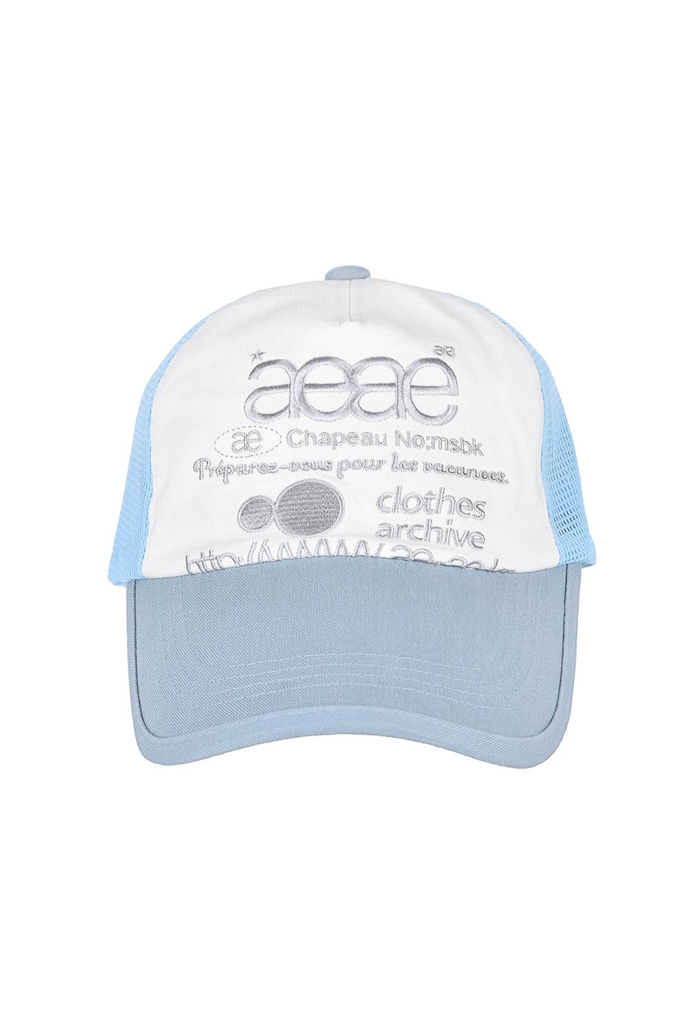 [에이이에이이] WEB LOGO MESH CAP (SKYBLUE)
